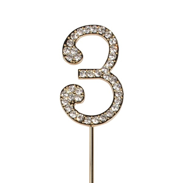 Diamante Number Pic Gold - 3